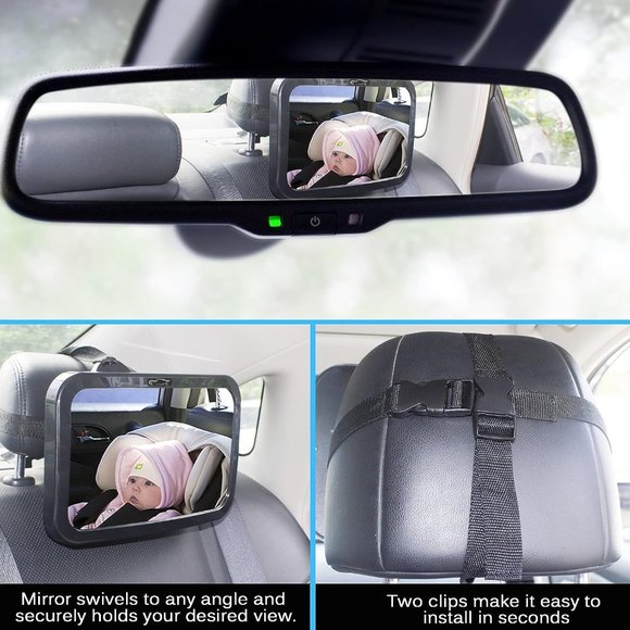 Shynerk Baby Car Mirror, Safety Car Seat Mirror for Rear Facing Infant - Picture 2 of 6